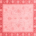 thumbnail image 1 of Ahgly Company Machine Washable Indoor Square Abstract Red Modern Area Rugs, 8' Square, 1 of 4
