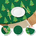 thumbnail image 4 of Green Christmas Tree Pattern Round Fitted Tablecloth with Elastic Edge,Dining Table Cover Waterproof,Outdoor Round Tablecloth for Camping,Dining,Indoor and Outdoor, 4 of 7