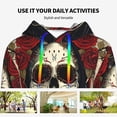 thumbnail image 4 of Kdxio Gothic Skull With Roses Print Womens Oversized Hoodies Sweatshirts Hooded Pullover Tops Sweaters Casual-Large, 4 of 7