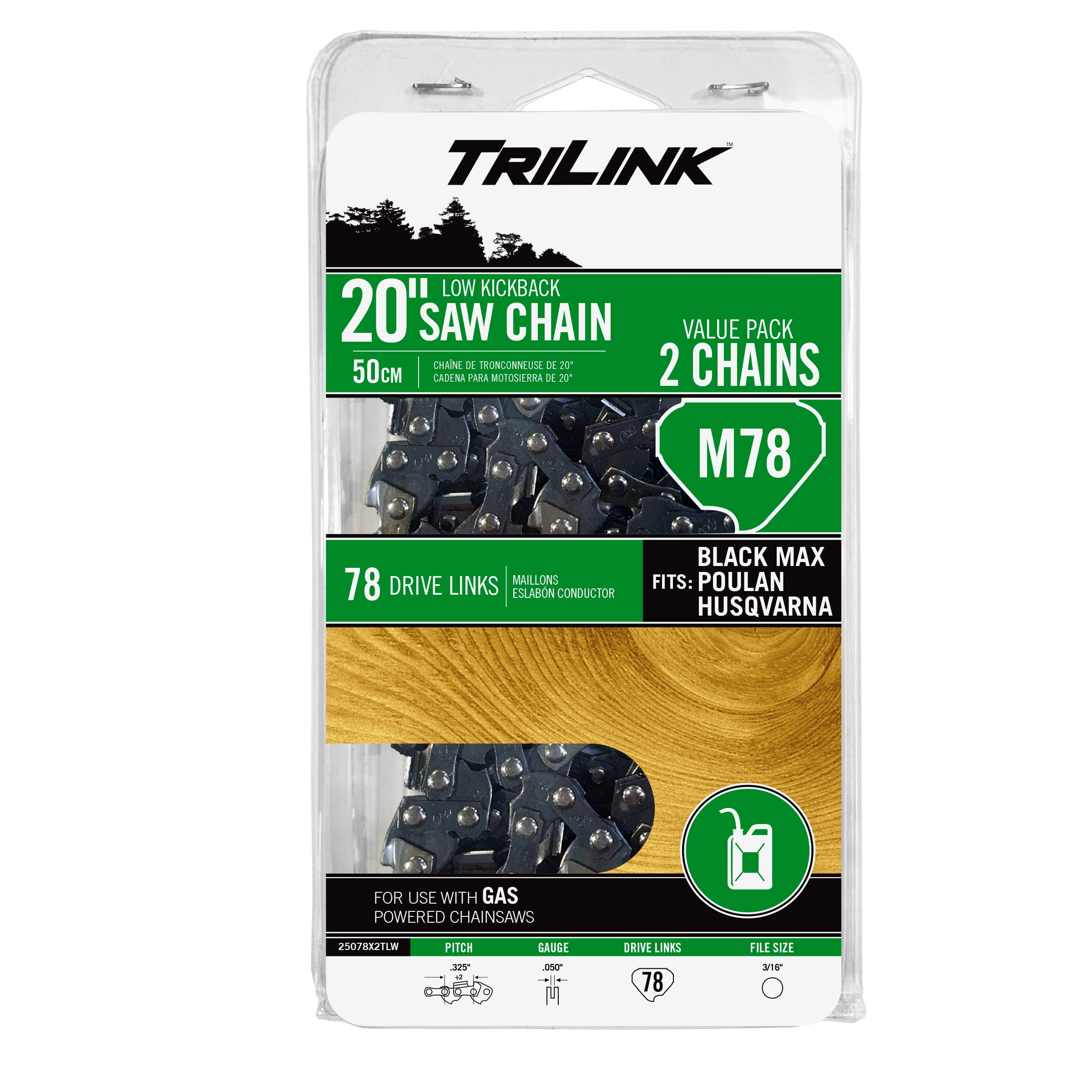 Trilink Saw Chain Trilink M78 - 20" 2 Pack Replacement Saw Chain; 78 Drive Links