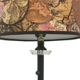 thumbnail image 3 of Royal Designs 28" Crystal and Oil Rub Bronze Buffet Lamp with Vintage Old World Maps Design Hard Back Lamp Shade, Set of 2, 3 of 8