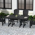 thumbnail image 2 of WestinTrends Malibu Outdoor Dining Table for 6, All Weather Poly Lumber Adirondack 71" Trestle Long Dining Table with Umbrella Hole, Black, 2 of 7