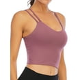 thumbnail image 3 of YouLoveIt Women's Sports Bra Stretch Cami Tank Top Padded Wireless Cross Back Yoga Bra Yoga Vest Seamless Short Camisoles Women Tank Top Cami Sport Yoga Bras, 3 of 8