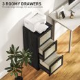 thumbnail image 4 of HOMCOM 3 Drawer File Cabinet Lockable Filing Cabinet for A4 Letter Black, 4 of 10