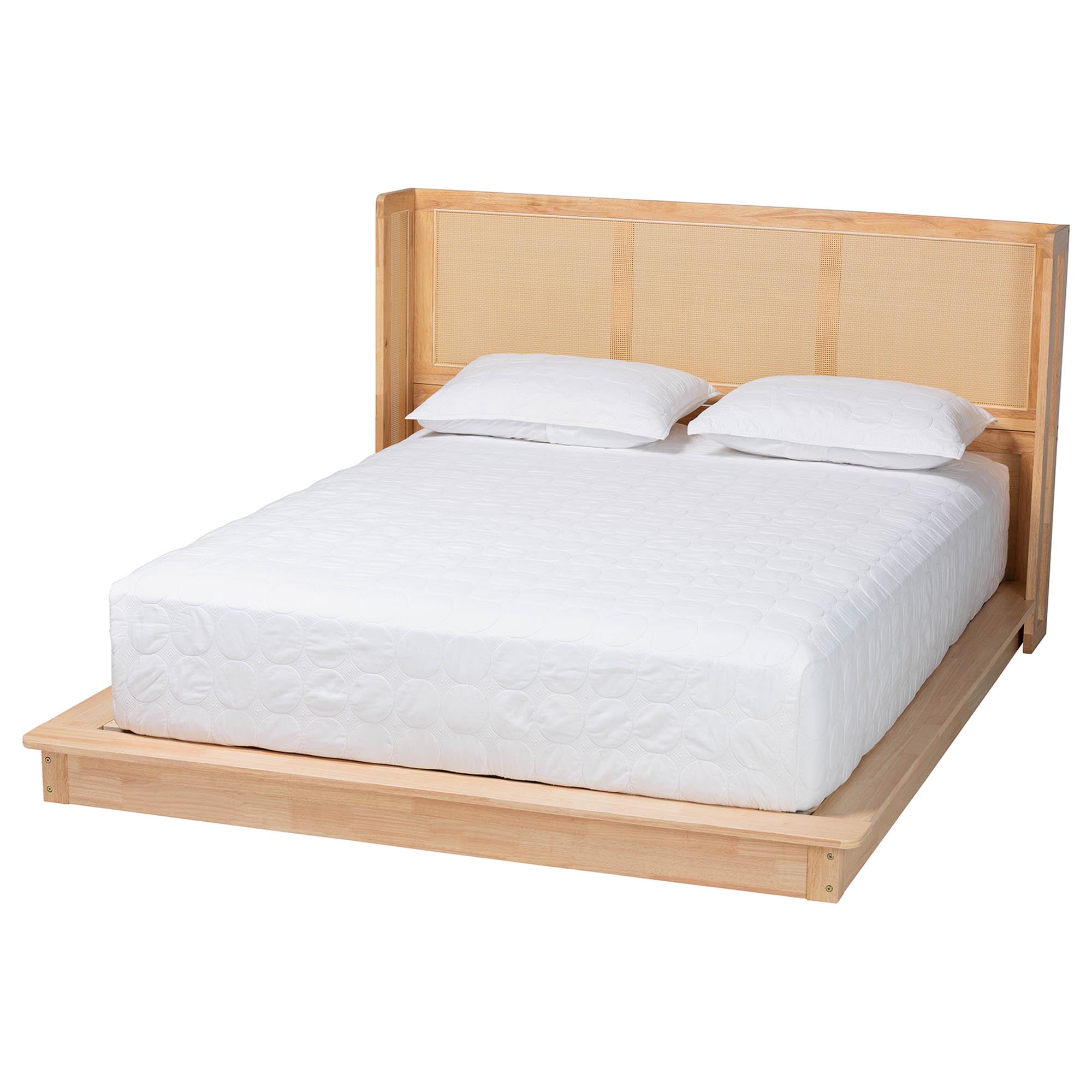 Baxton Studio Glennis Japandi Platform Bed, Queen, Natural Brown