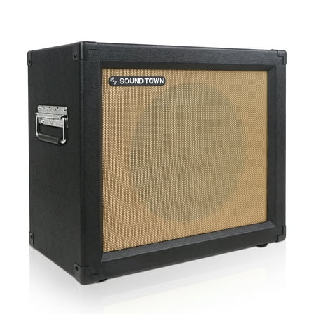 Sound Town 1 x 12" 65W Open-back Guitar Speaker Cabinet, Birch Plywood, Black Tolex, Wheat Cloth Grille (GUC112OBBK)