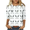 thumbnail image 2 of Royisotas Easter Shirts for Women Plus Size Cute Rabbit Print Tshirt Casual Short Sleeve Bunny Graphic Tee Tops, 2 of 5