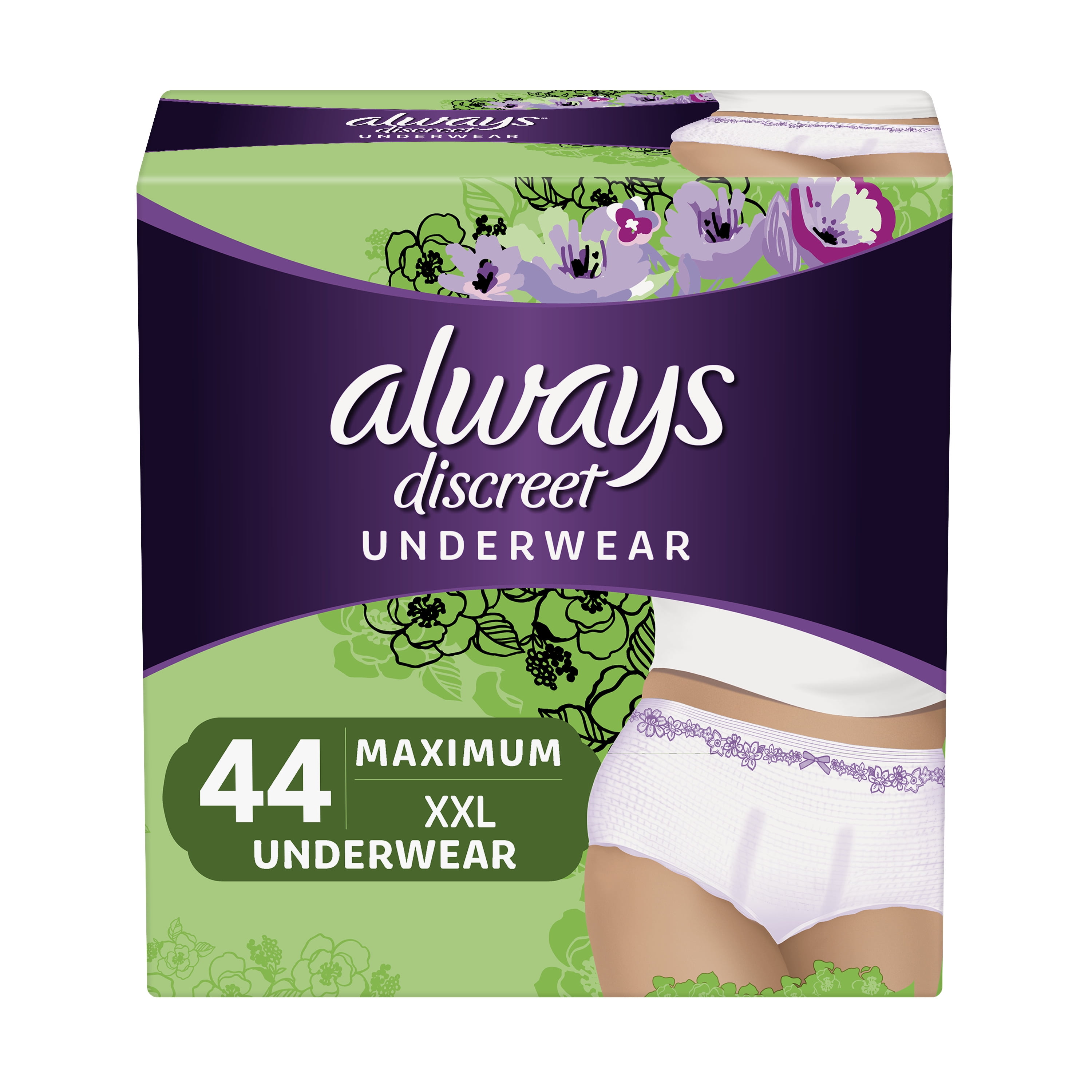 Always Discreet, Incontinence & Postpartum Underwear for Women, Maximum