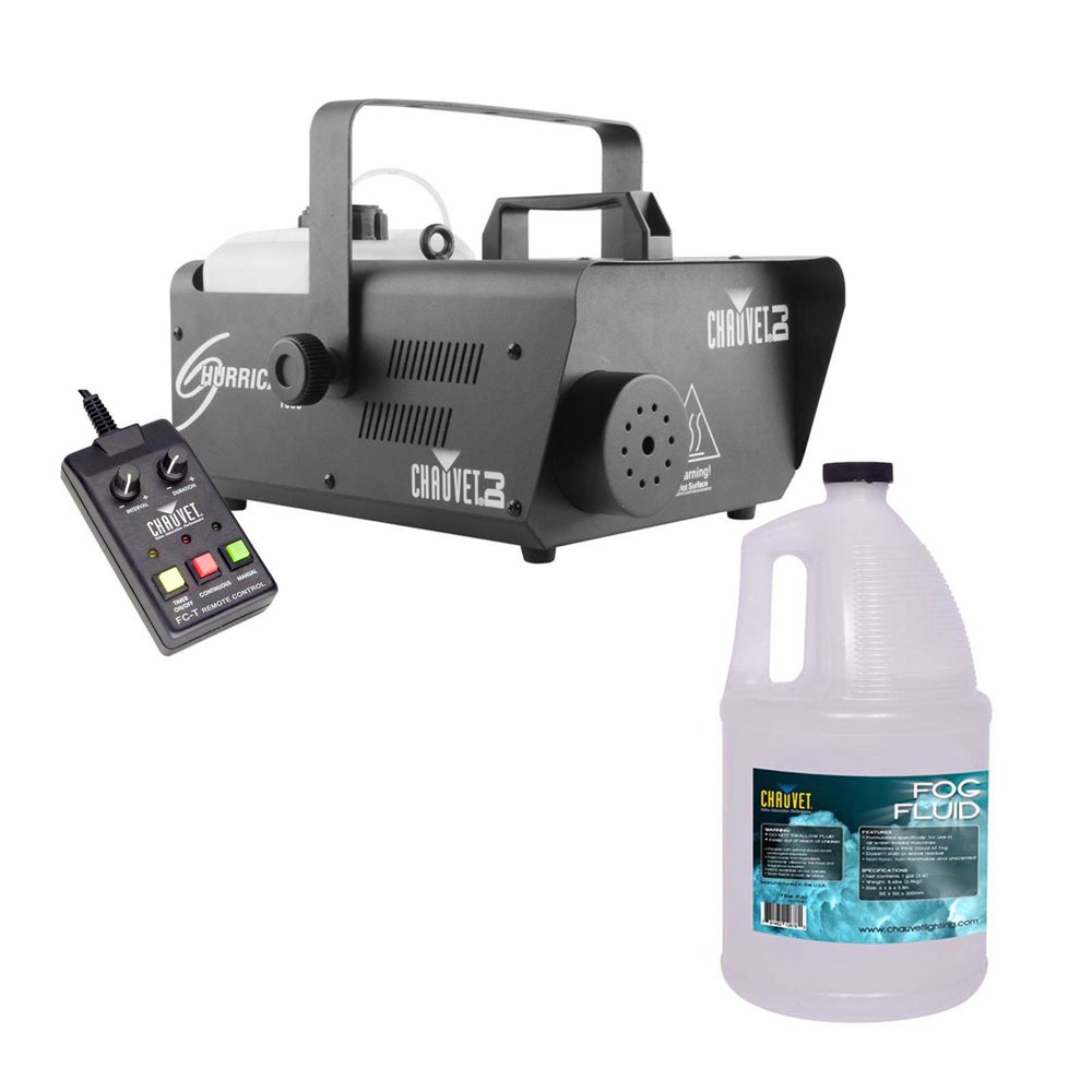 CHAUVET DJ Hurricane 1600 Fog/Smoke Machine w/ Wired Remote + Fog Fluid