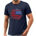 thumbnail image 5 of HOMADLES Independence Day Shirts for Men Flag Graphic Crewneck Muscle Soft Stretch Short Sleeve Dark Blue 3XL, 5 of 5