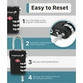 Fosmon TSA Approved Suitcase Luggage Locks, (4Pack) 3Digit Combo