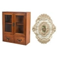 thumbnail image 1 of Armario de almacenamiento de madera, organizador de escritorio portátil, armario clásico de madera para mesa Puerta doble, 1 of 9