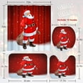 thumbnail image 2 of Merry Christmas 4 Piece Shower Curtain Set with Non-Slip Rugs - Santa Claus Cartoon HD Print, Waterproof Polyester Fabric Bathroom Decor with Toilet Lid Cover, Bath Mat & 12 Hooks, 72" X 72", 2 of 9