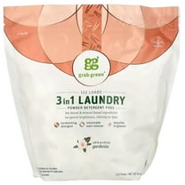 Grab Green 3 in 1 Laundry Powder Detergent Pods, Gardenia, 132 Loads, 74.4 oz (2.1 kg)