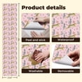 thumbnail image 5 of Peel and Stick Wallpaper Leaping Cheetahs Greenery Diamond Patterns Pink Wall Mural 23.6in x 9.8ft Self Adhesive Removable Wall Paper Renter Friendly Wallpaper for Nursery Bedroom Cabinets, 5 of 8