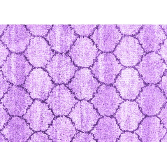 Ahgly Company Indoor Rectangle Trellis Purple Modern Area Rugs, 8' x 10'