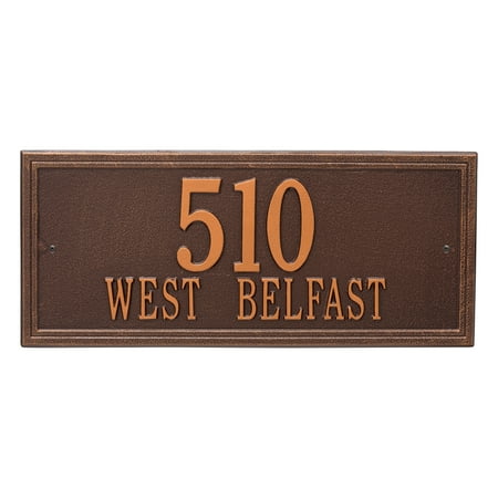 Double Line Estate 2-Line Wall Plaque in Antique Copper