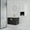 Black Chestnut,White, variant on 28" Wall-Mounted Bathroom Vanity with Ceramic Sink and Side Storage Cabinet, Soft-Close Doors, Space-Saving Bathroom Furniture for Compact Spaces (Knock-Down Assembly)