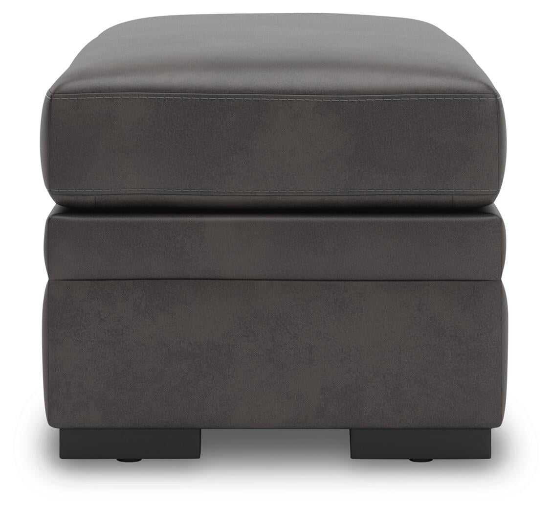 Signature Design by Ashley Brickett Oversized Accent Ottoman, Suede-Soft Faux Leather Upholstery, Shadow Gray