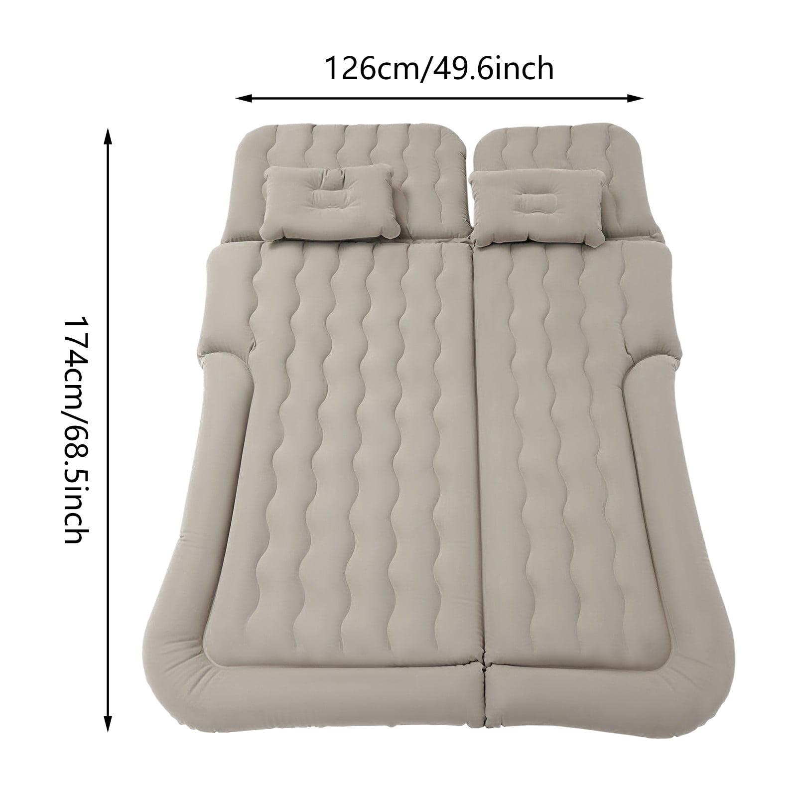 SUV Air Mattress, Inflatable SUV Mattress, Car Air Mattress for Various Types of SUVs and Off-road Vehicles (Grey)