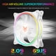 thumbnail image 2 of Water Cooling 12V 4 Pin PWM 5V 3Pin ARGB Aura Sync PC Case Fan (Black), 2 of 9