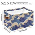 thumbnail image 4 of Yayeee Canvas Storage Basket with Handles for Shelves Fabric Bins Closet Organizer, Blue Wave Pattern, 4 of 8