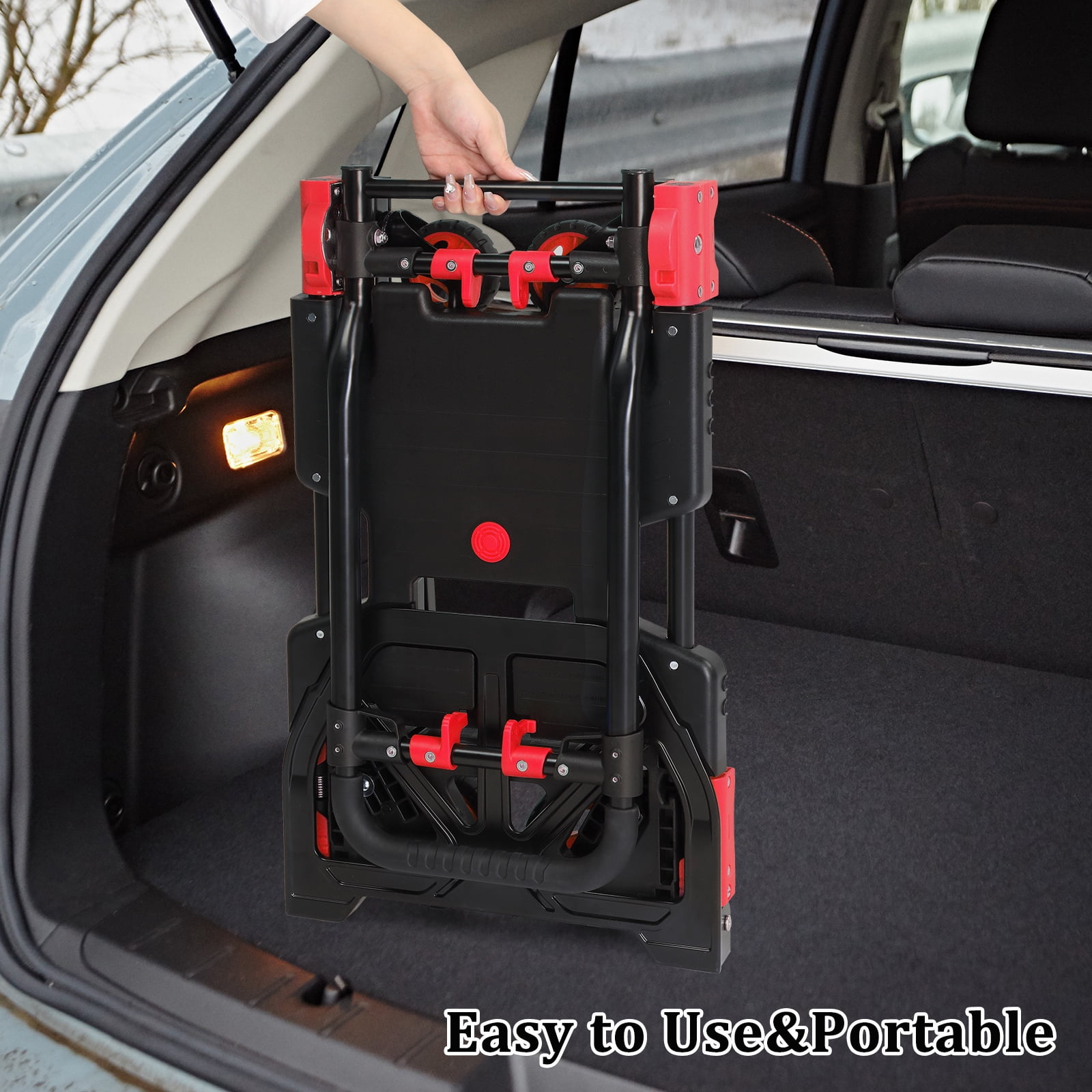 Ktaxon 2 in 1 Portable Hand Truck Hand Cart, Foldable Dolly, 330LB Capacity, with Retractable Handle