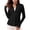 Black, variant on Staron Women's Workout Tops Sun Protection 3/4 Sleeve V Neck Shirts Trendy Spring Summer Tees Tunic Blouses Casual Loose Fit with Zipper, Green S