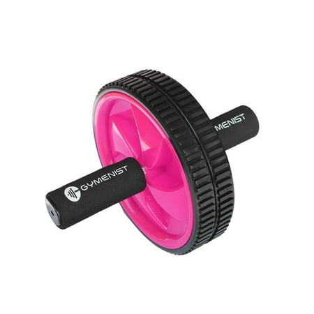 Gymenist Abdominal Exercise Ab Wheel Roller with Foam Handles, Great Grip, Double Wheels, Top Professional Quality