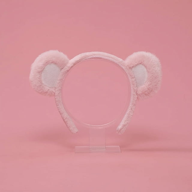 Diadema con orejas de oso de dibujos animados hecha a mano, accesorios para el cabello de felpa, diadema con orejas de gato para mujer