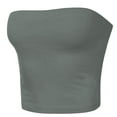 thumbnail image 5 of Nmnitkp Tube Tops for Women Show off your Figure Women's Crop Top High Cost Performance Tube Tops Sleeveless Stretchy Solid Strapless Solid color Tube Top, 5 of 5