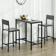 thumbnail image 2 of HOMCOM Industrial Bar Table Set Counter Height 3 Piece for Small Space Grey, 2 of 10