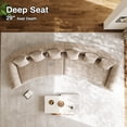 thumbnail image 4 of Rophefx Modern Curved Sofa Couch for Living Room, 157" Oversized Sectional Luxury Plush Chenille Extra Deep Wide Seat Curved Cloud Sofa with 6 Pillows, No Assembly,Light Brown, 4 of 8
