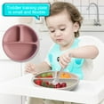 thumbnail image 3 of Plato de silicona para comedor, vajilla para cena infantil, cuencos para comer lavables para niños pequeños, vajilla reutilizable para el hogar, rosa seitruly BA000329-03, 3 of 6