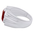 thumbnail image 3 of AFFY 8x10 mm Simulated Birthstone Men's Ring Garnet In 14K White Gold Plated 925 Sterling Silver. Ring Size 10, 3 of 6