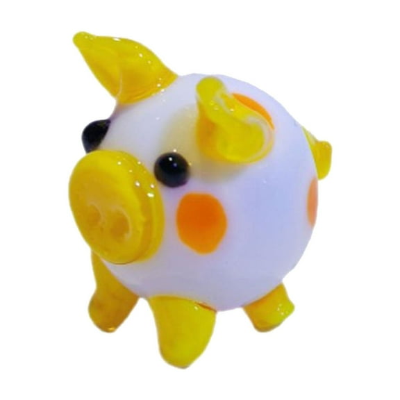 Colorful Glass Piggy Miniature Figurine Crystal Ornament for Artistics Home Decoration and Special Gift Giving