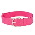 thumbnail image 2 of Eosunjian Teenager Elastic Baseball Softball Belt Adjustable Length Alloy Buckle Belt Solid Color Imitation Leather Belt Pink, 2 of 13