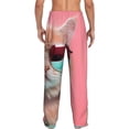 thumbnail image 7 of Salouo Cool Cat Pink Sunglasses Print Pajama Pants for Men, Lounge Pants Elastic Waistband Casual Men's sleepwear Loungewear Sleep Pajama Pant -Small, 7 of 7