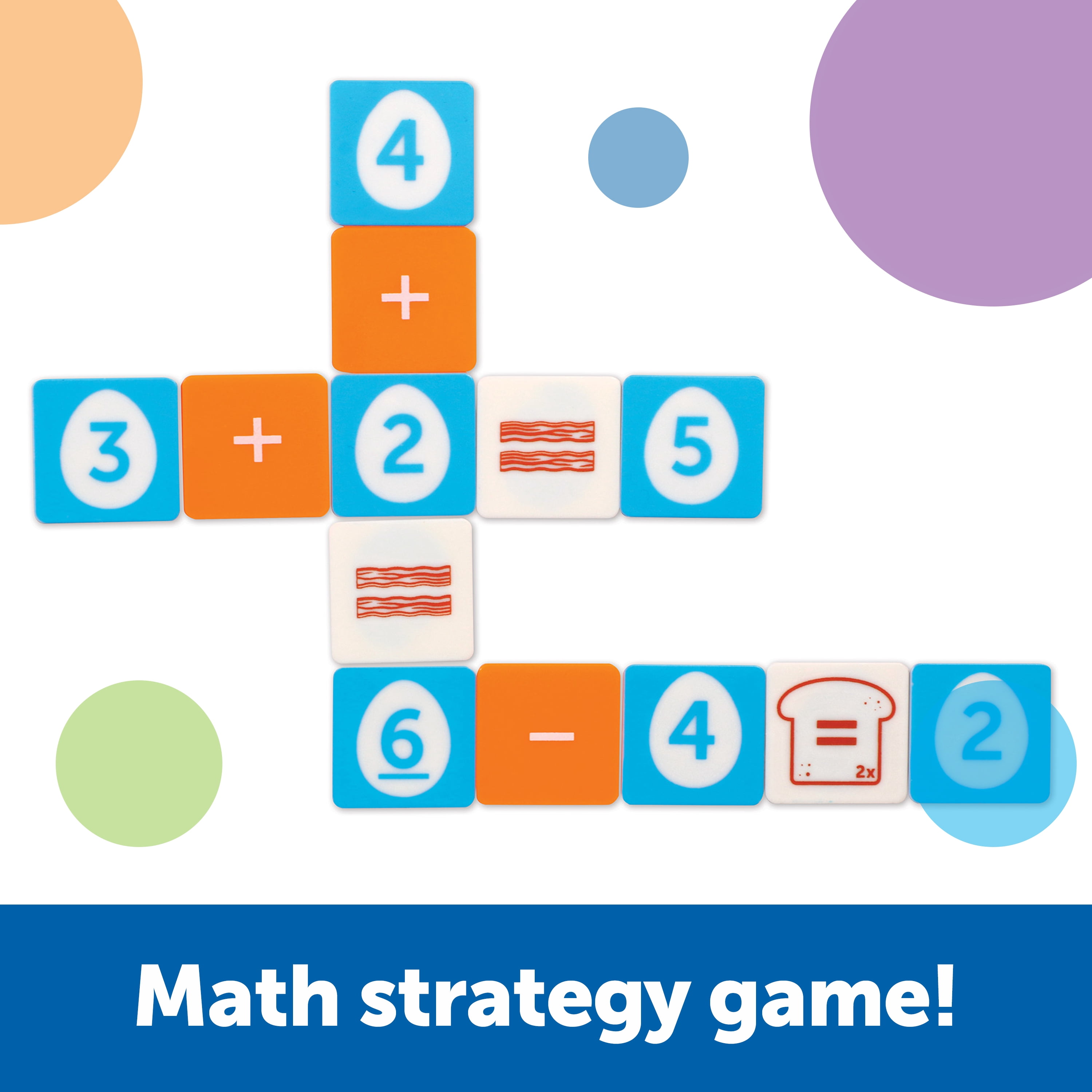 Learning Resources Math Scramble Game - 87 pieces, Educational Games for Boys and Girls Ages 5+, Math Games for Kids