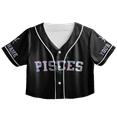 thumbnail image 2 of Lotusprinthandmade Personalized Pisces Zodiac Crop Top Baseball Jersey XS-XL Multicolor, birthday gift, zodiac pisces shirt, zodiac croptop baseball jersey, 2 of 5
