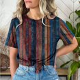 thumbnail image 2 of Short Sleeve T Shirts for Women Floral Printed Graphic Tees Tops Cute Pullovers Tunic Cotton Blouse Multicolor A XXXL, 2 of 4