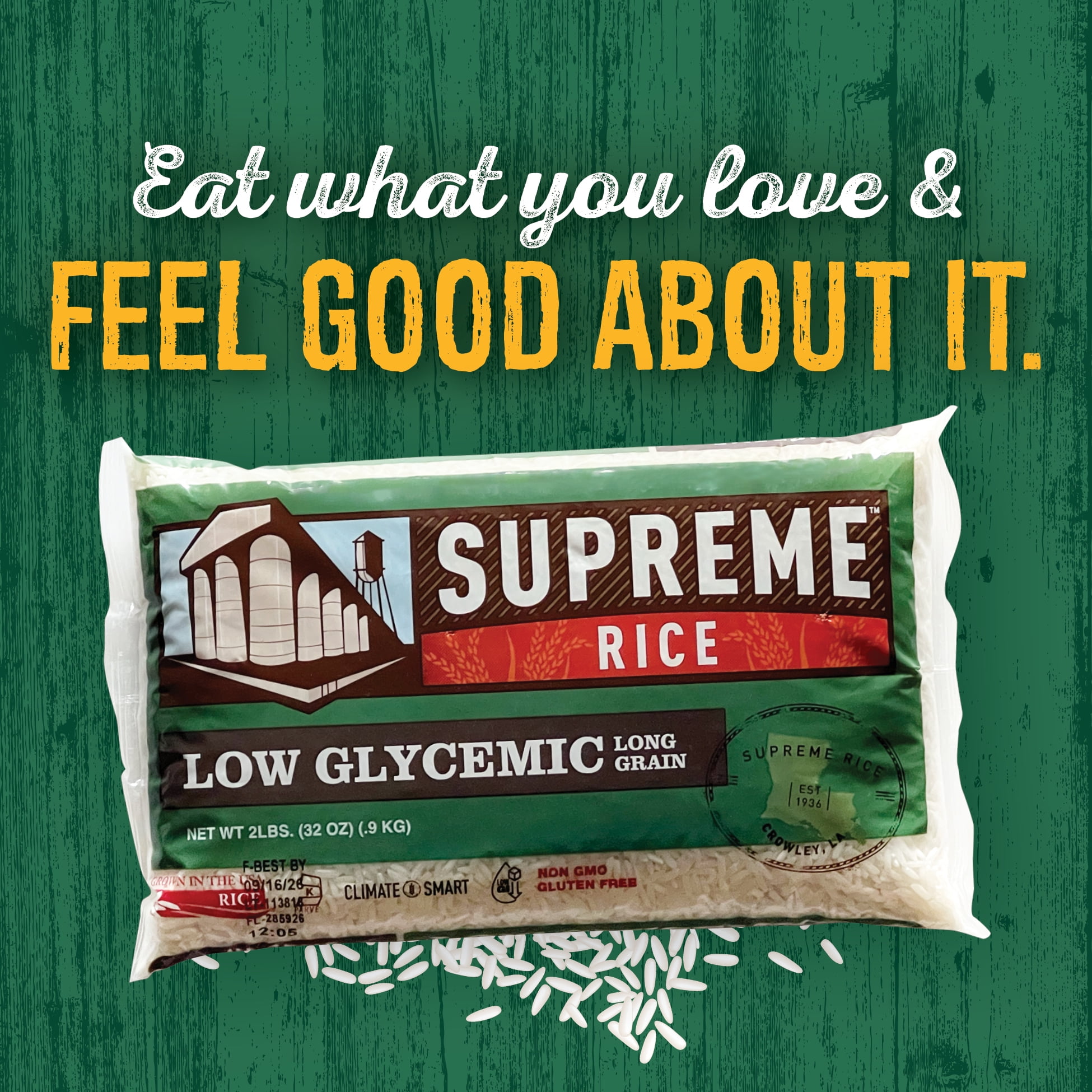 (2 pack) Supreme Rice 2lb Bag of Low Glycemic Rice