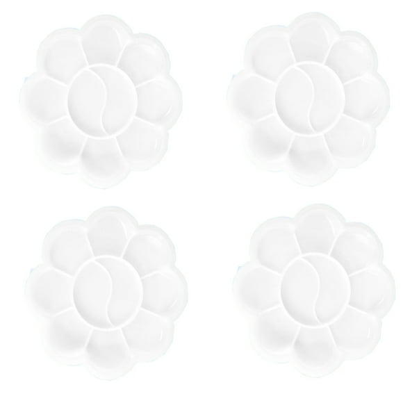 Apmemiss Paint Tray Palettes for Kids, Round Plastic White Paint Pallets for Students or Pupils,Paint Holder Tray,Paint Supplies for DIY Craft, Art Painting Classes, Play Party, Kindergarten or School