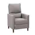 thumbnail image 4 of CorLiving Alder Upholstered Indoor Push Back Manual Recliner with Wood Legs, Light Grey, 4 of 13
