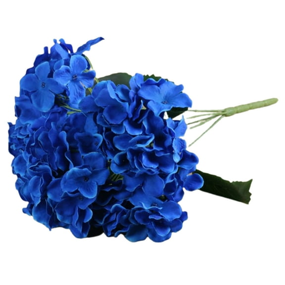 Yesbay 1Pc 5 Heads Fake Flower Fadeless Anti-fall Plastic Floral Arrangement Artificial Plant Desk Decor,Royal Blue