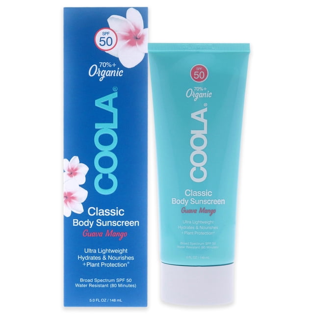 Protector solar Loción Coola orgánica Classic Body SPF 50 Guayaba Mango 5 oz