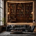 thumbnail image 6 of Leather Armchair Library Tapestry Wall Hanging, 6 of 7