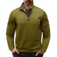 thumbnail image 2 of Aimik Men's Quarter Zip Pullover Fleece Lined Long Sleeve Golf Shirts for Men Thermal 1/4 Half Zip Sweatshirts-Army Green XXL, 2 of 6