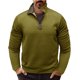 thumbnail image 1 of pstuiky camisa de manga larga para hombre, Blusa informal de manga larga con cuello alto y cremallera de color liso para hombre tops de invierno para hombre l, 1 of 7