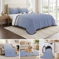 thumbnail image 6 of Full Quilt Set 78''x90'', Ombre Grey Blue| Lightweight Summer Bedspread Coverlet Set with 2 Pillow Shams, Abstract Art Breathable All Season Quilt Bedding for Bedroom/Guest Room, 6 of 9